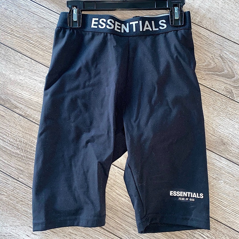 Fear of god black biker shorts size XS